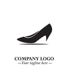 Minimal Flat Shoes Logo Symbol in Black on White Background with Elegant and Modern Design