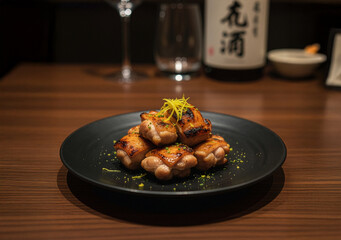 香ばしく焼き上げたジューシーな鶏肉のグリル：柚子の香りが食欲をそそる和食の逸品