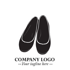 Minimal Flat Shoes Logo Symbol in Black on White Background with Elegant and Modern Design
