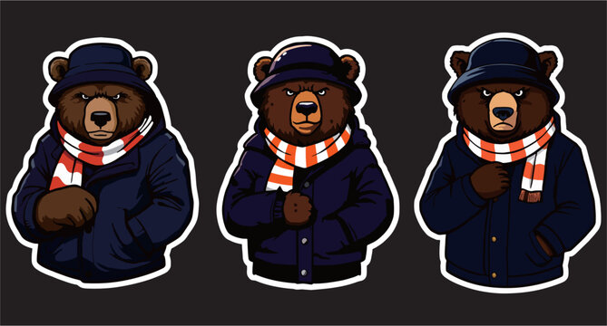 A vector of bear Football fans for logo design