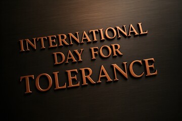 Obraz premium International day for tolerance bronze letters on a brown background
