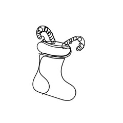 continuous line drawing Christmas stockings