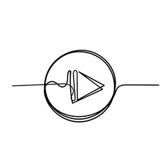 continuous line drawing play button icon