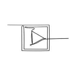 continuous line drawing play button icon