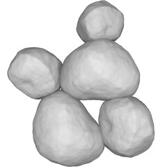 Pebble Stack Sea 3D Illustration