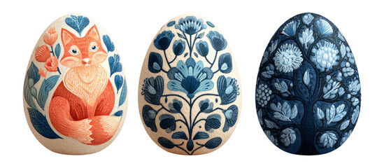 Ornate Handcrafted Decorative Eggs with Floral and Animal Designs