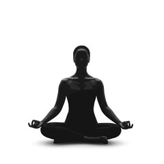 Meditation Pose Line Vector