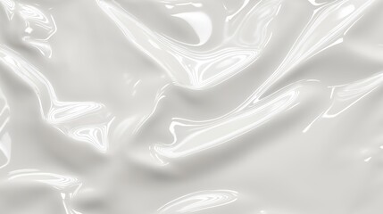 Generative AI, Abstract Glossy White Vinyl Texture Background with Fluid Reflections