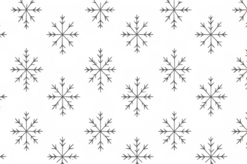 Gray snowflakes seamless pattern on transparent background