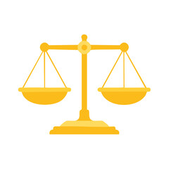 Gold Scales of Justice Symbol Balancing Concept Legal System Law Court Process