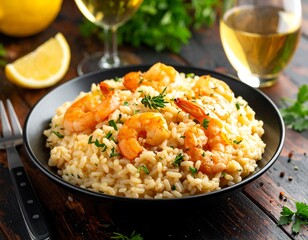 Creamy risotto with shrimp
