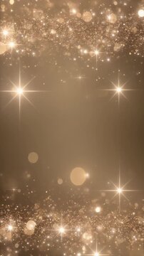キラキラ輝くシャンパンベージュパーティクル背景動画素材