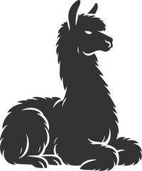 Animal alpaca vector silhouette