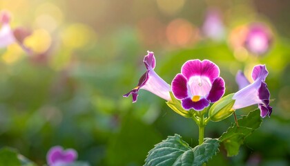 Radiant Torenia fournieri Blooms - A Close-Up of Wishbone Flowers in Sunlight.