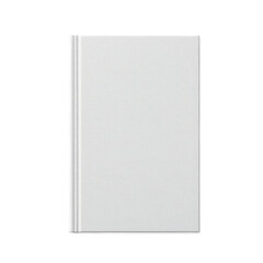 Naklejka premium Blank White Hardcover Book Mockup Front View — on transparent png background 