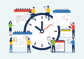 Abstract clock design with calendar elements conceptual time management and schedules