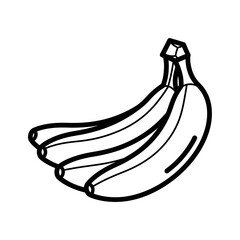 Bunch of bananas black and white illustration