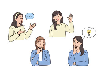 People interacting communication speech bubbles flat illustration