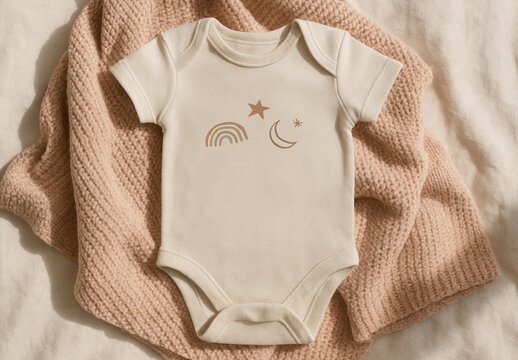 Cozy baby Onesie Mockup With Generative AI
