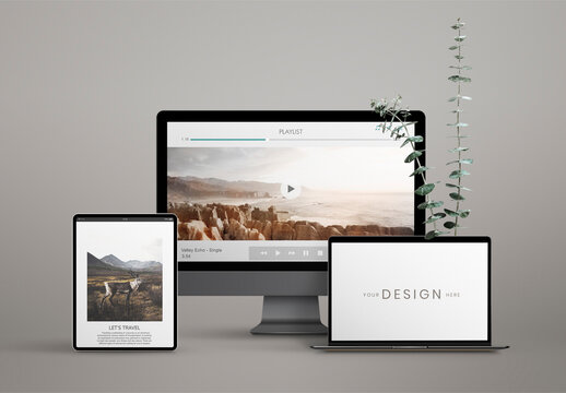Digital Device Screen Design Mockup
