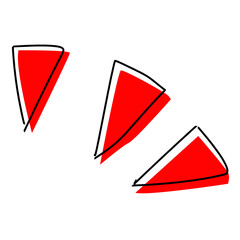 驚き　発見　漫画アイコン　赤