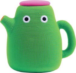 膨胀风毛线质感绿色水壶