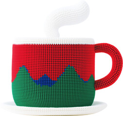 Inflatable windblown yarn texture, a cup of coffee [no need to pick]