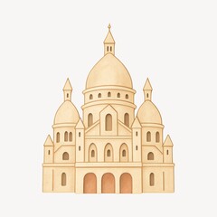 Fototapeta premium Elegant architectural dome illustration.