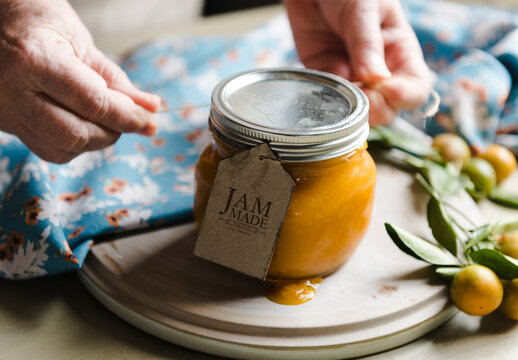 Homemade Jam In Jar Mockup