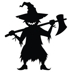 A black silhouette of a scary mask