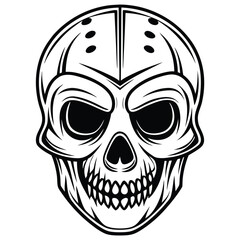 A black silhouette of a scary mask