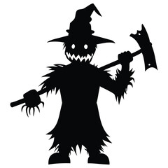 A black silhouette of a scary mask