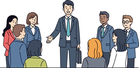 driving progress innovative leader introduces fresh ideas to eager professionals