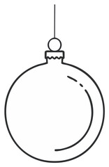 Obraz premium Christmas Ball Ornament: Simple Outline for Holiday Decoration and Celebration