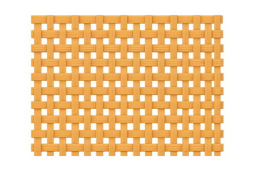 Woven rattan mat pattern with transparent background