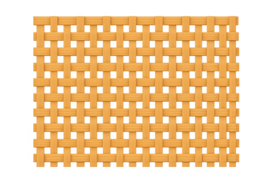 Woven rattan mat pattern with transparent background