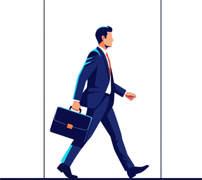 confident professional strides forward, embracing new challenges and future success