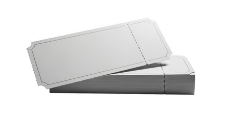 Stack of blank gray index cards with stitching detail isolated on transparent background