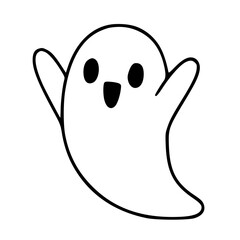 Cute Smiling Ghost Halloween Doodle