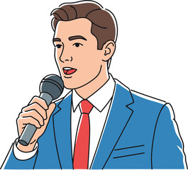 Naklejka premium voice of authority, sharing expertise and vision through powerful communication