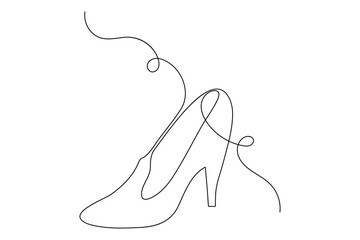 Simple shoes one line minimalist drawing stylish outline vector illustration
