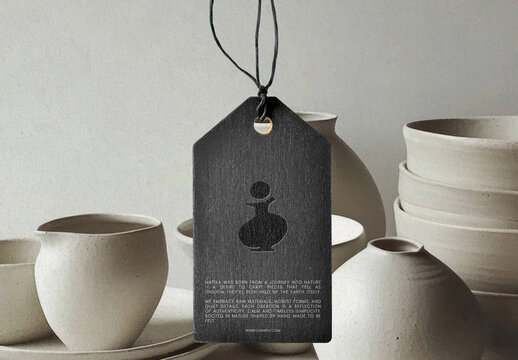 Pottery Tag Mockup With Generative AI