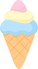 Colorful Ice Cream Cone with Soft Serve Toppings