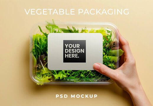 Salad Packaging Label Sticker Mockup With Generative AI
