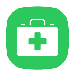 Obraz premium First aid kit icon color button symbolizing safety and health care tools.