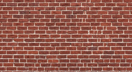 Obraz premium Red brick wall with mortar joints Bricks are rectangular