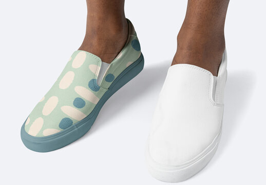 White Canvas Sneakers Mockup