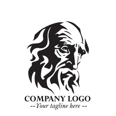 Obraz premium Stylish black and white male silhouette logo for professional branding and corporate identity