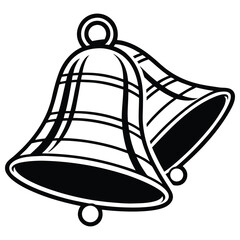 A black silhouette of sleigh bells