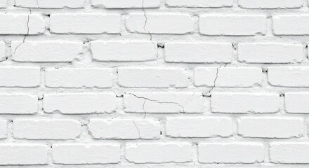 Whitewashed brick wall with visible cracks